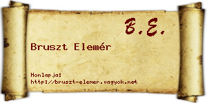 Bruszt Elemér névjegykártya
